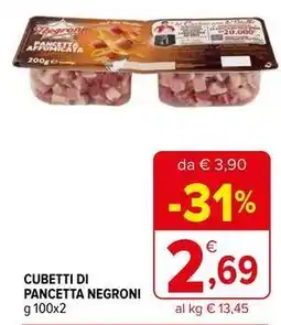 Iperal Cubetti di pancetta negroni offerta