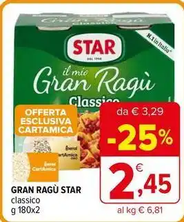 Iperal Gran ragù star classico offerta