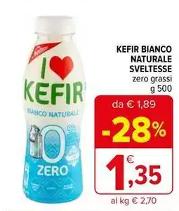 Iperal Kefir bianco naturale sveltesse zero grassi offerta