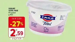 Iperal Yogurt total fage 0% grassi offerta