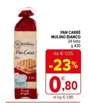 Iperal Pan carrè mulino bianco 24 fette offerta