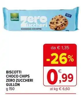 Iperal Biscotti choco chips zero zuccheri gullón offerta