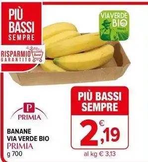 Iperal Banane via verde bio primia offerta