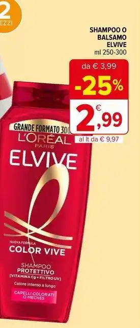 Iperal Shampoo o balsamo elvive offerta