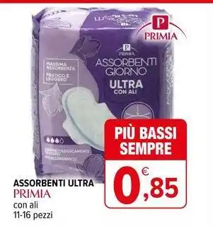 Iperal Assorbenti ultra primia con ali 11-16 pezzi offerta