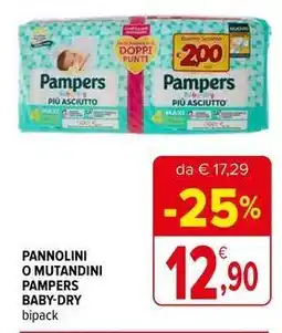 Iperal Pannolini o mutandini pampers baby-dry bipack offerta