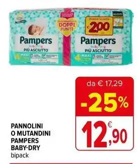 Iperal Pannolini o mutandini pampers baby-dry bipack offerta