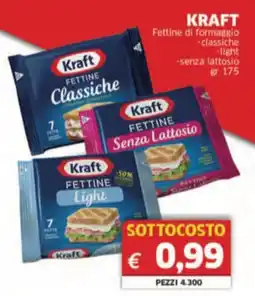 Mercati Alimentari KRAFT Fettine di formaggio -classiche -light -senza lattosio offerta