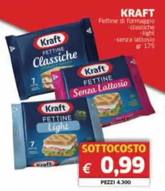 Mercati Alimentari KRAFT Fettine di formaggio -classiche -light -senza lattosio offerta