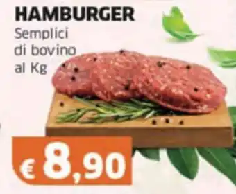 Mercati Alimentari HAMBURGER Semplici di bovino offerta