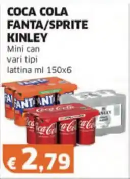 Mercati Alimentari COCA COLA FANTA/SPRITE KINLEY Mini can vari tipi lattina offerta