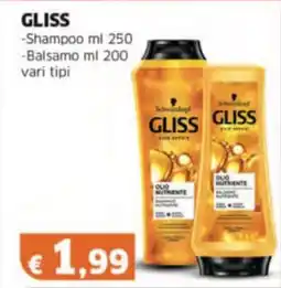 Mercati Alimentari GLISS -Shampoo -Balsamo offerta