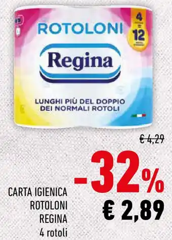 Conad Carta igienica rotoloni regina 4 rotoli offerta