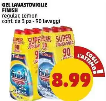 PENNY Gel lavastoviglie finish regular, lemon conf. da 3 pz - 90 lavaggi offerta