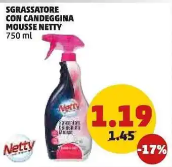 PENNY Sgrassatore con candeggina mousse netty offerta