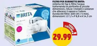 PENNY Filtro per rubinetto brita durata del filtro: 600 litri / 4 mesi, dimensioni: offerta