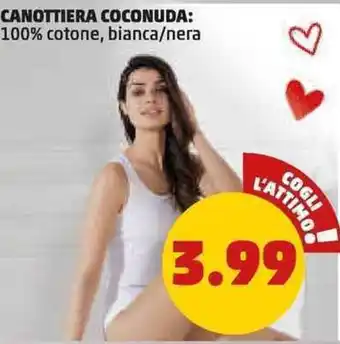 PENNY Canottiera coconuda: 100% cotone, bianca/nera offerta