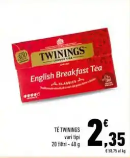 Conad TÉ TWININGS vari tipi 20 filtri offerta