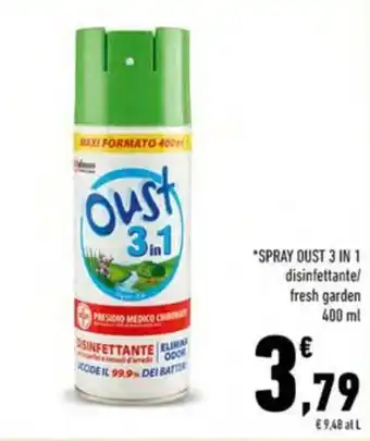 Conad SPRAY OUST 3 IN 1 disinfettante/ fresh garden offerta