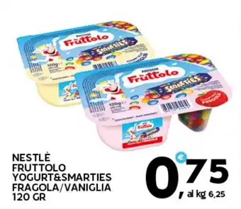 Extra Supermercati Nestlé fruttolo yogurt&smarties fragola/vaniglia offerta