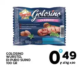 Extra Supermercati Golosino wurstel di puro suino offerta