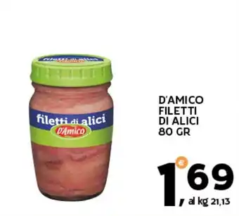 Extra Supermercati D'amico filetti di alici offerta