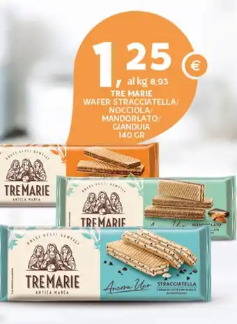 Extra Supermercati Tre marie wafer stracciatella/ nocciola/ mandorlato/ gianduia offerta