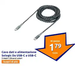 Action Cavo dati e alimentazione Sologic Da USB-C a USB-C offerta