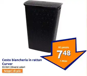 Action Cesto biancheria in rattan Curver offerta