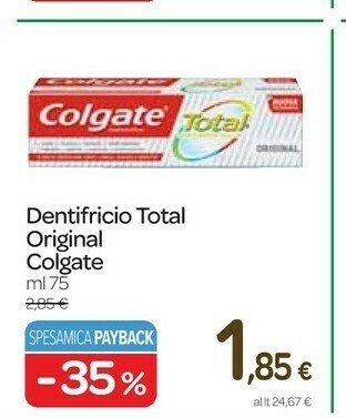 Carrefour Express Dentifricio total original offerta