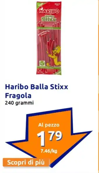 Action Haribo Balla Stixx Fragola offerta