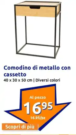 Action Comodino di metallo con cassetto offerta