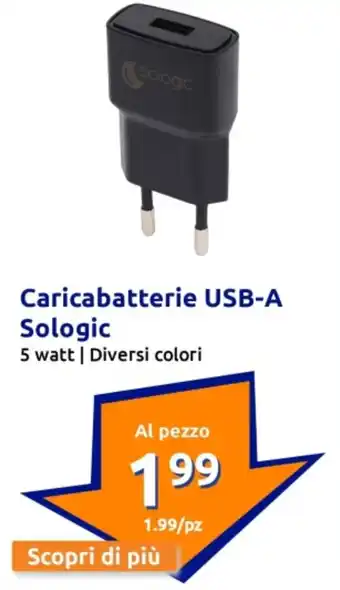 Action Caricabatterie USB-A Sologic offerta