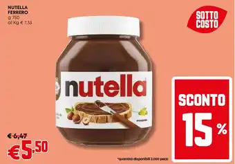 Pam Nutella ferrero offerta