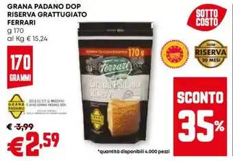 Pam Grana padano dop riserva grattugiato FERRARI offerta