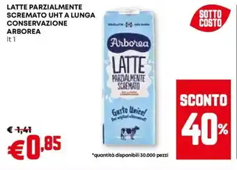 Pam Latte parzialmente scremato uht a lunga conservazione ARBOREA offerta