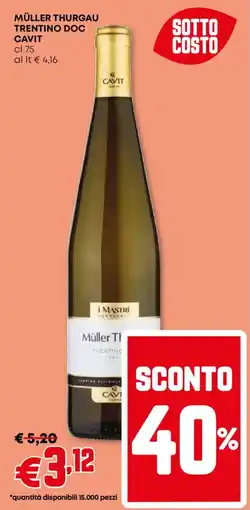 Pam Müller thurgau trentino doc CAVIT offerta