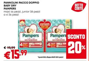 Pam Pannolini pacco doppio baby dry PAMPERS offerta