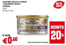 Pam Mousse pollo o pesce "gourmet gold" PURINA offerta