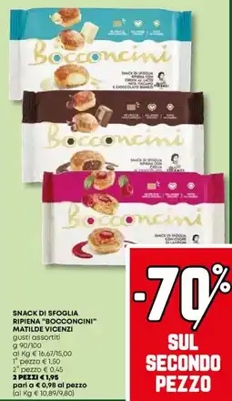 Pam Snack di sfoglia ripiena "bocconcini" MATILDE VICENZI offerta