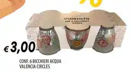 Galassia Conf. 6 bicchieri acqua valencia circles offerta