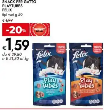 Bennet Snack per gatto playtubes FELIX offerta