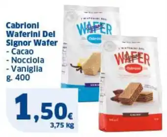 Ok Sigma Cabrioni waferini del signor wafer - Cacao - Nocciola - Vaniglia offerta