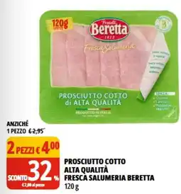 Tigros Prosciutto cotto alta qualità fresca salumeria BERETTA offerta