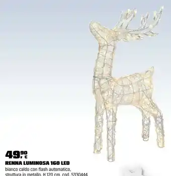 OBI Renna luminosa 160 led offerta