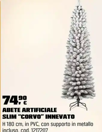 Abete artificiale slim “corvo” innevato