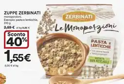 Ipercoop Zuppe zerbinati monoporzioni offerta