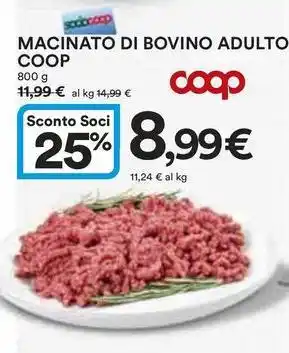 Ipercoop Macinato di bovino adulto coop offerta