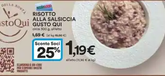 Ipercoop Risotto alla salsiccia gusto qui offerta