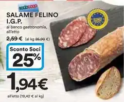 Ipercoop Salame felino i.g.p. offerta